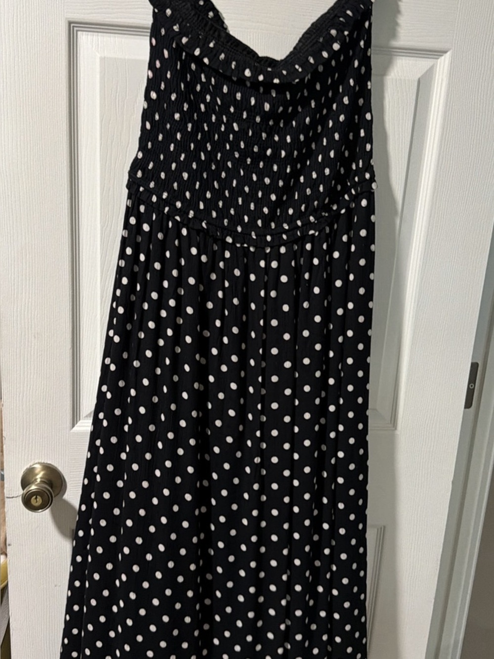 Black and White Polka Dot Maxi Skirt